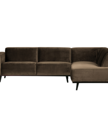 Statement Hjørnesofa Højrevendt Velour Taupe