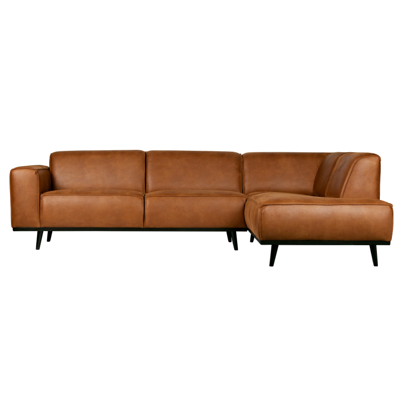 Statement Hjørnesofa Højrevendt økolæder Cognac