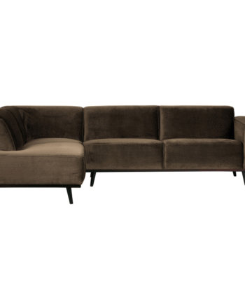 Statement Hjørnesofa Venstrevendt Velour Taupe