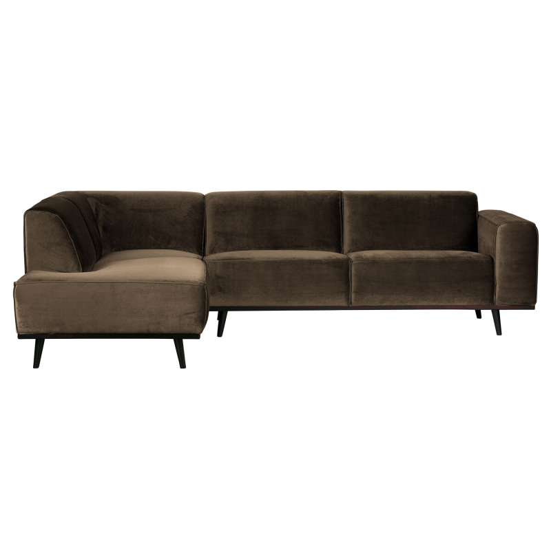 Statement Hjørnesofa Venstrevendt Velour Taupe
