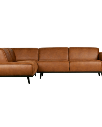 Statement Hjørnesofa Venstrevendt økolæder Cognac