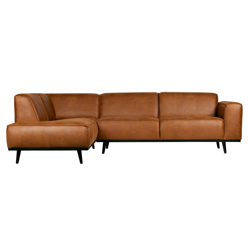 Statement Hjørnesofa Venstrevendt økolæder Cognac