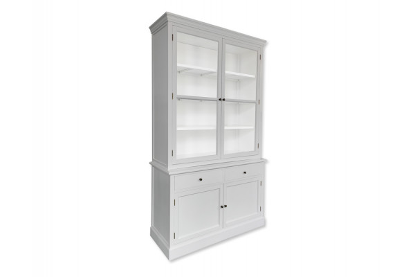 Tåsinge Vitrineskab 220x125x50 Lysgrå Hvid