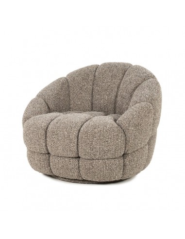 Tina Lænestol Med Drejefod Boucl Polyester H78 Taupe