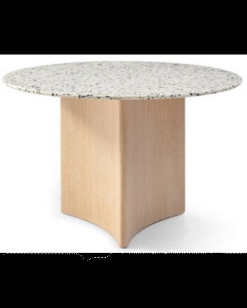 Trinity Rundt Spisebord Asktræ Terrazzo ø120 Hvid Terrazzo