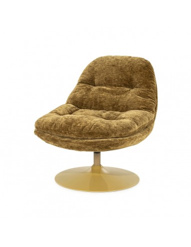Tromba Lænestol Med Drejefod Metal Polyester H84 Sennep Brun