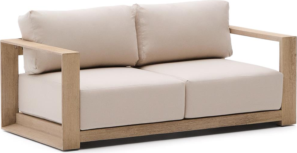 Udendørs Personers Sofa Kave Home Ambra Rustik Akacietræ Med Beige Polyester Hynder H77xb85xd174