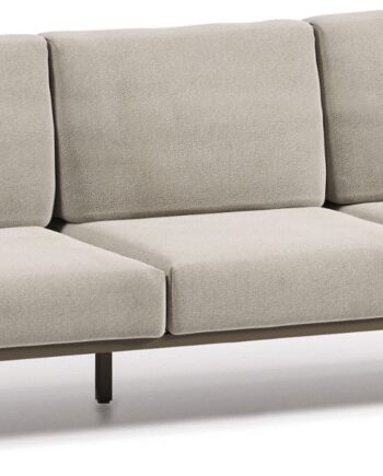 Udendørs Personers Sofa Kave Home Comova Gråt Crevin Stof Med Aluminiumsramme H85 B225 D85