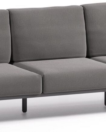 Udendørs Personers Sofa Kave Home Comova Sort Aluminium Vejrbestandig Nordisk Loungesofa Med Oeko Tex Crevin Stof