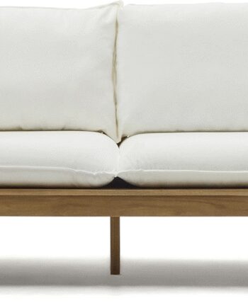 Udendørs Personers Sofa Kave Home Forcanera Massivt Teak Med Hvid Hynde