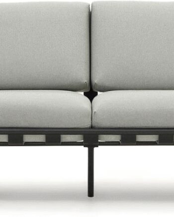 Udendørs Personers Sofa Kave Home Joncols Grå Nordisk Design Aluminium Med Aftagelige Puder