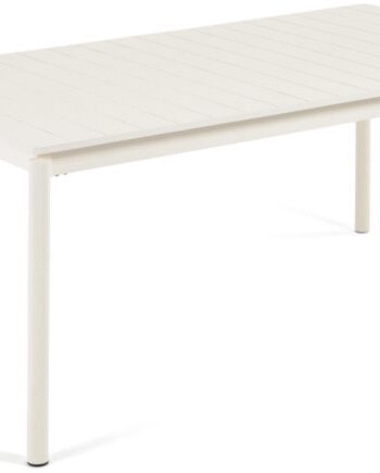 Udendørs Spisebord Havebord Med Udtræk Kave Home Zaltana L240 300 B100 H75 Hvid Aluminium