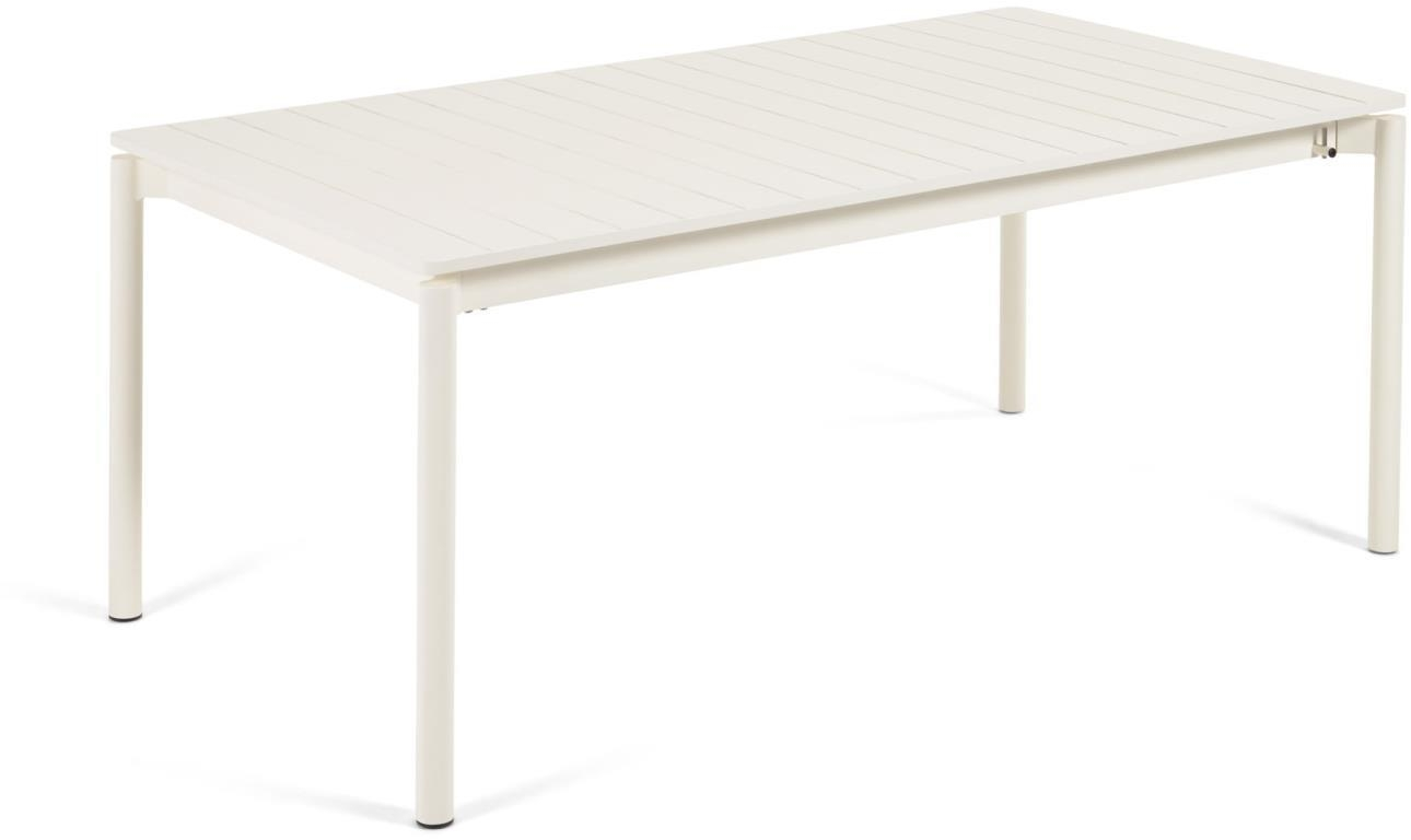 Udendørs Spisebord Havebord Med Udtræk Kave Home Zaltana L240 300 B100 H75 Hvid Aluminium