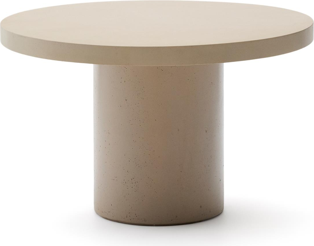 Udendørs Spisebord Kave Home Aiguablava Rund Glasfiberarmeret Cement ø120 H75 Beige