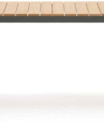 Udendørs Spisebord Kave Home Bona Aluminium   Teak 200100 Sort Natur Til Personer