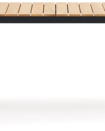 Udendørs Spisebord Kave Home Bona Personers Aluminium   Teak 163x90 Sort Natur