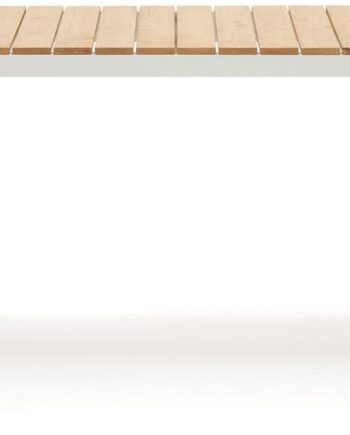 Udendørs Spisebord Kave Home Bona Serie 200100 Aluminium Teak Hvid Natur