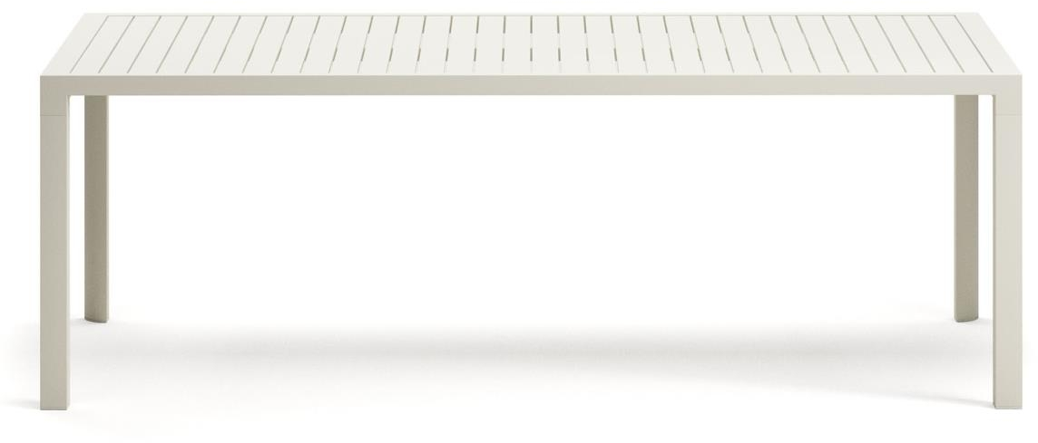 Udendørs Spisebord Kave Home Culip Terrassebord Hvidt Aluminium 220x100x75 Moderne Nordisk