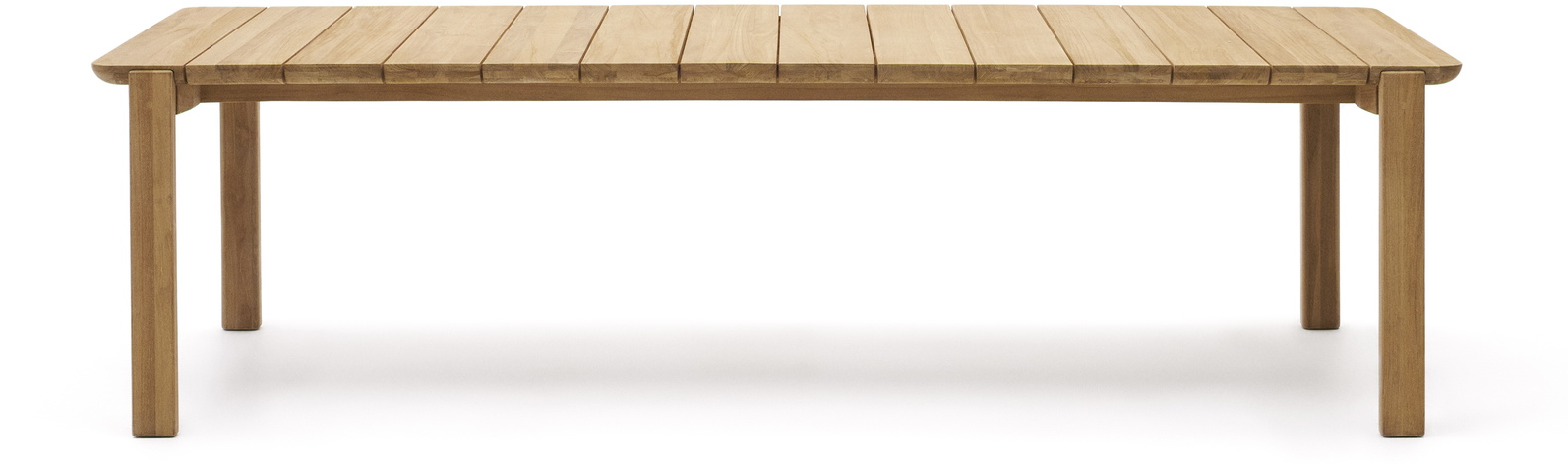 Udendørs Spisebord Kave Home Icaro Massivt Teak Rustik 220x102 Til Personer Fsc Certificeret