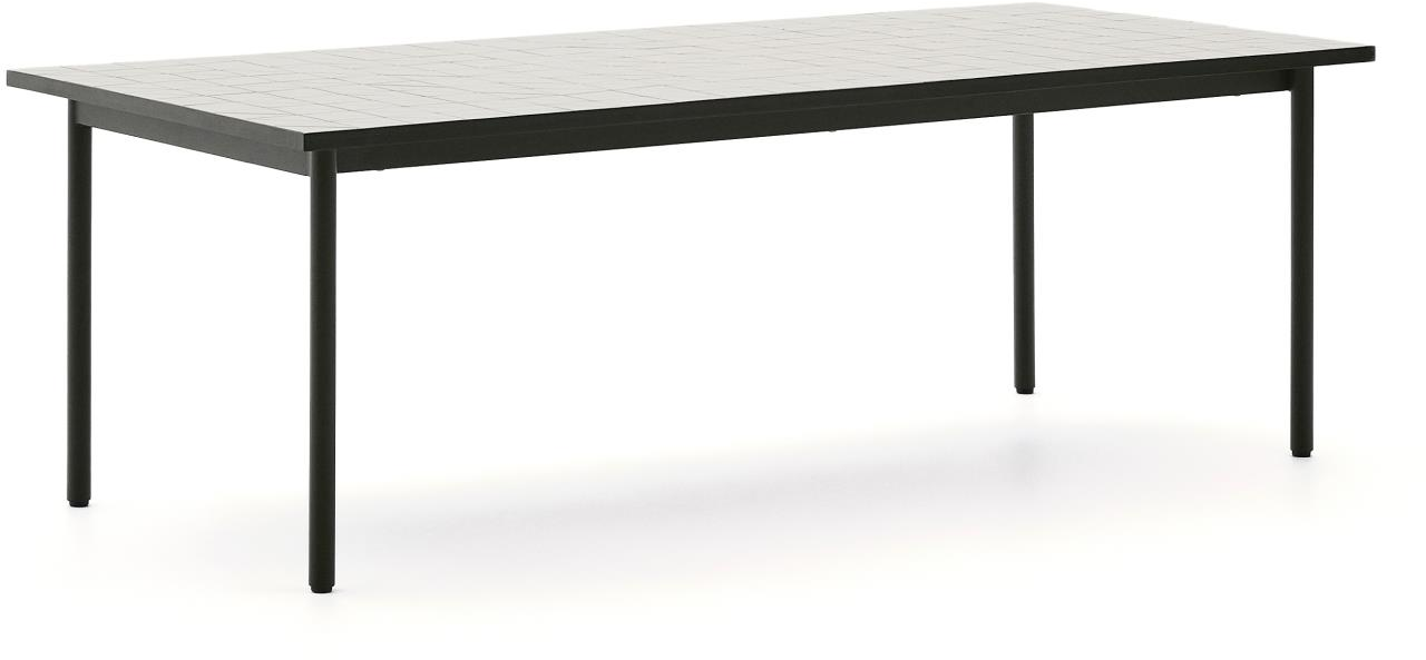 Udendørs Spisebord Kave Home Maurina Mørkegrøn 223x101x76 Keramik Galvaniseret Stål