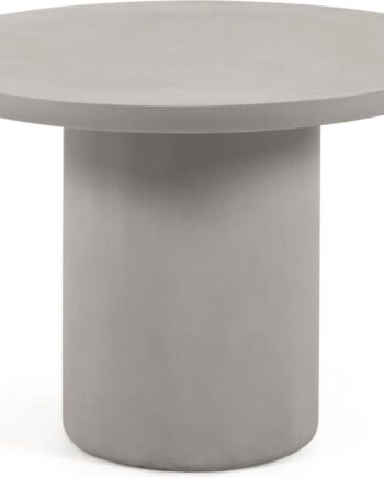 Udendørs Spisebord Kave Home Taimi Naturfarvet Cement ø110 H76 Moderne Nordisk Terrassebord