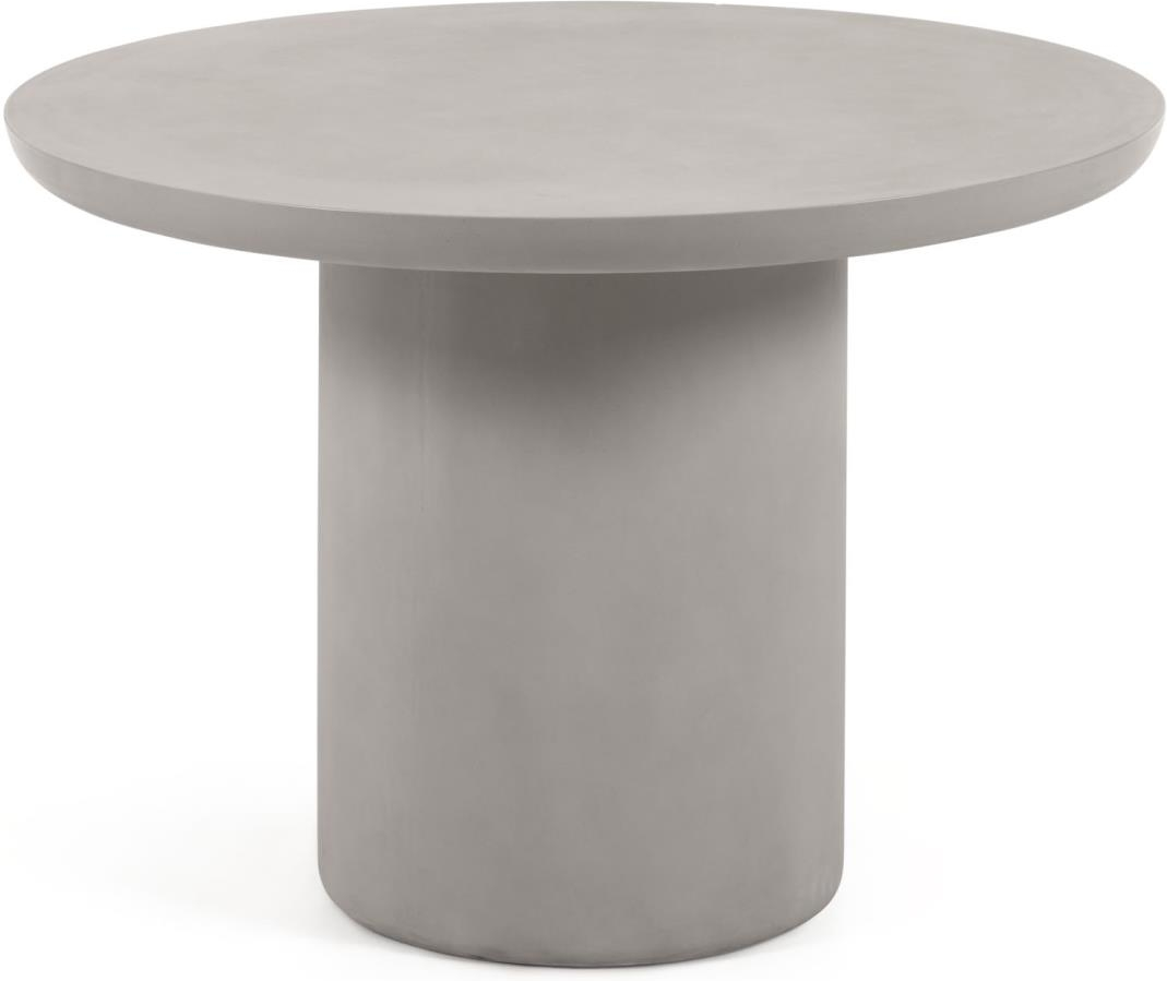 Udendørs Spisebord Kave Home Taimi Naturfarvet Cement ø110 H76 Moderne Nordisk Terrassebord
