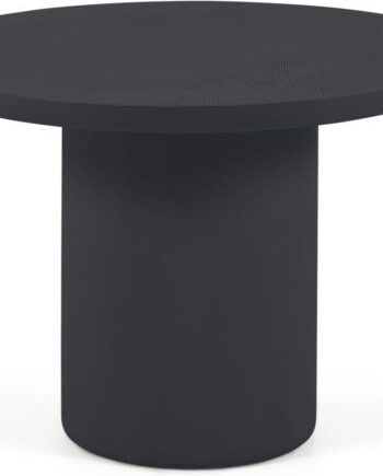 Udendørs Spisebord Kave Home Taimi Rund ø110 Sort Cementfinish Vejrresistent