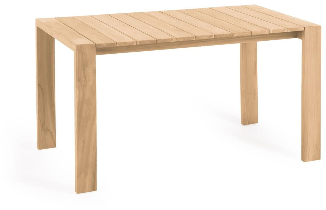 Udendørs Spisebord Kave Home Victoire Massivt Teak 160x90x77 Rustikt Kolonialt Til Personer