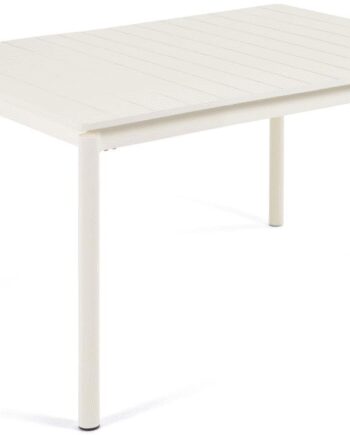 Udendørs Spisebord Med Udtræk Kave Home Zaltana Hvid Pulverlakeret Aluminium 200x90 260x75