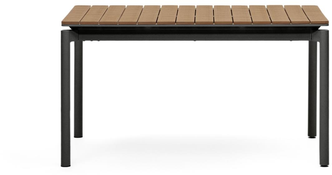 Udtrækkeligt Udendørs Spisebord Kave Home Canyelles Aluminium Sort 140x90x76