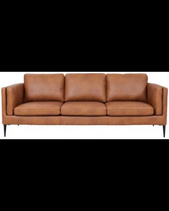 Vale Personers Sofa Metal ægte Læder B220 Sort Cognac
