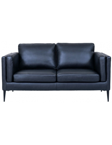 Vale Personers Sofa Metal ægte Læder B157 Sort Sort