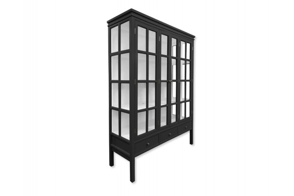 Venø Vitrineskab 175x130x45 Sort Hvid