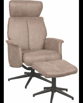 Verdal Rotrbar Lænestol Med Skammel Metal Microfiber Polyester H109 Sort Taupe
