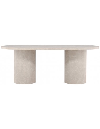 Vik Ovalt Spisebord Mdf H75 B200 D100 Beige Marmoriseret