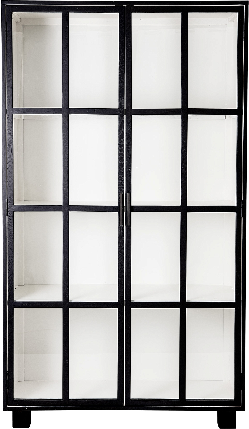 Vitrineskab Bloomingville Isabel Sort Glasvitrine Fyr Mdf 200x43x114
