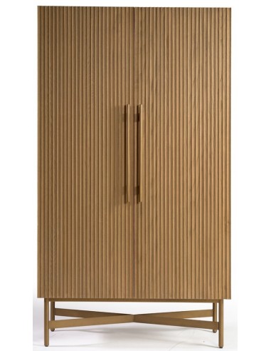 Vitrineskab Egetræ Metal H210 Antik Guld