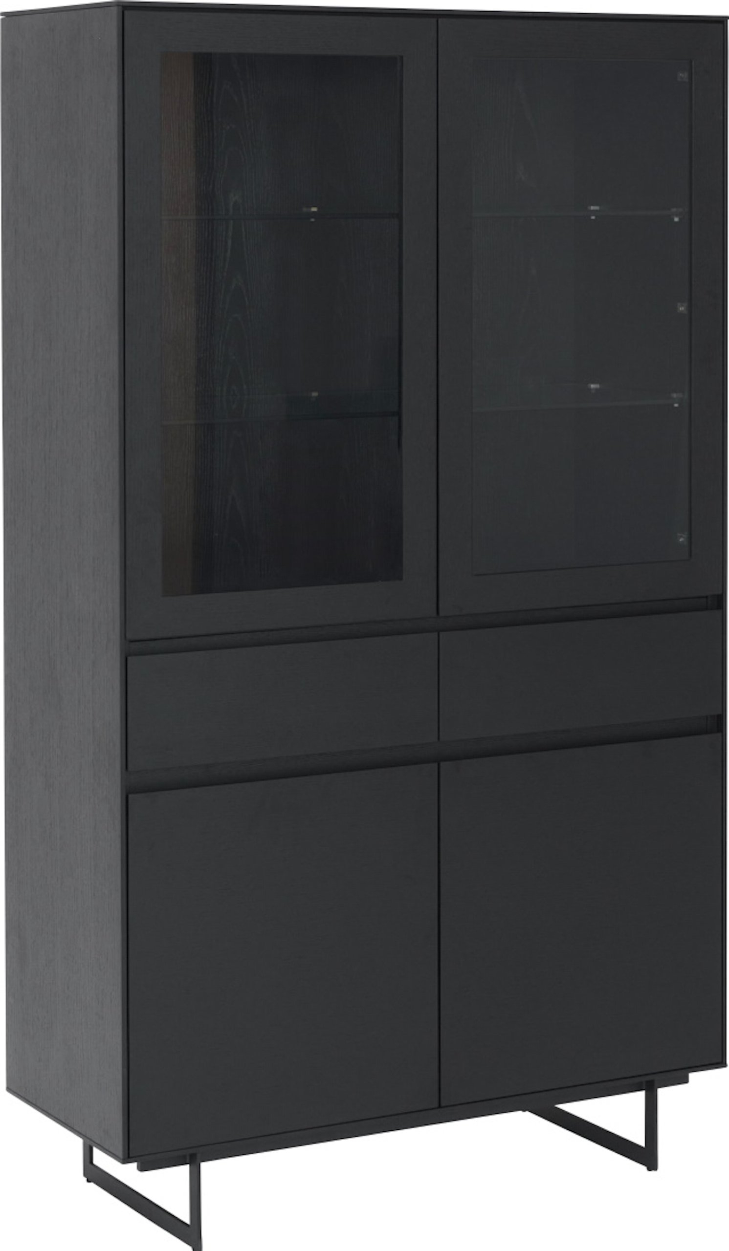 Vitrineskab Raymond   Hallmark Wansford H190b110d45 Sort Træ