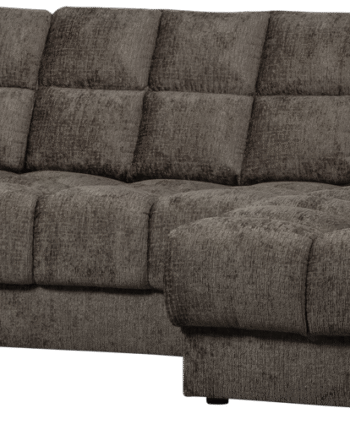 Woood Second Date Chaiselong Sofa Højrevendt Gråt Velour 316x162x78